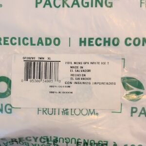 Fruit of the Loom Ice White T-Shirt,V Neck